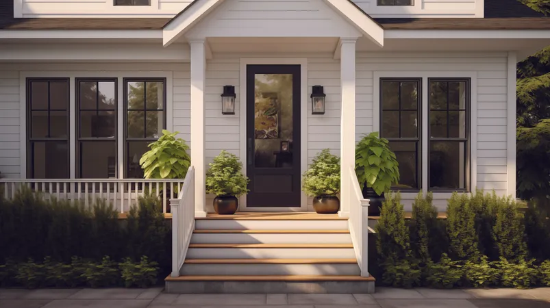 8 foot tall brushed smooth fiberglass exterior door in a 2-panel flushed-glaze style with clear glass.