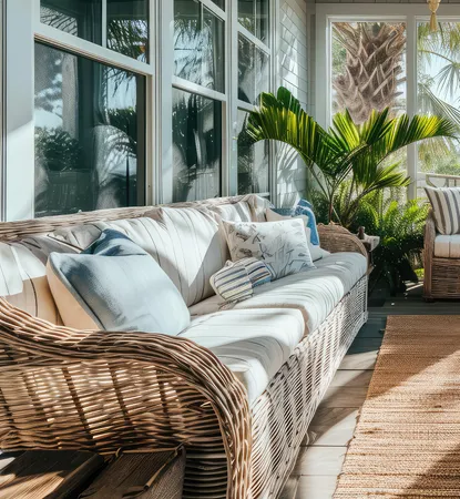 Window World 8500 HPi Series White Single-Hung Window on Porch